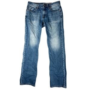 Volcom Solver Modern Straight Jeans Mens 31 Blue Denim Skateboarding